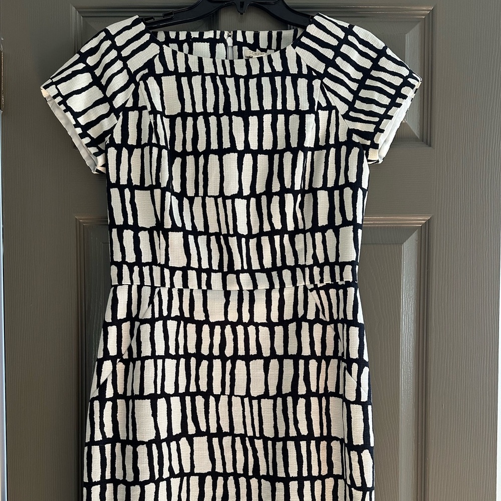 J. Crew Monochrome Textured Dress